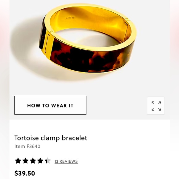 J CREW Gorgeous, gold, spring clasp, tortoise cuff, new with tags - Picture 1 of 5